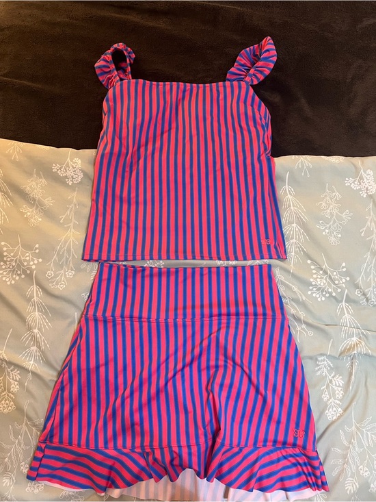Albion Other - Albion Pink and Blue Striped Tankini & Skirt
